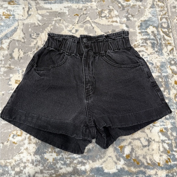 Forever 21 Pants - Forever 21 Black High-Waist Paperbag Shorts